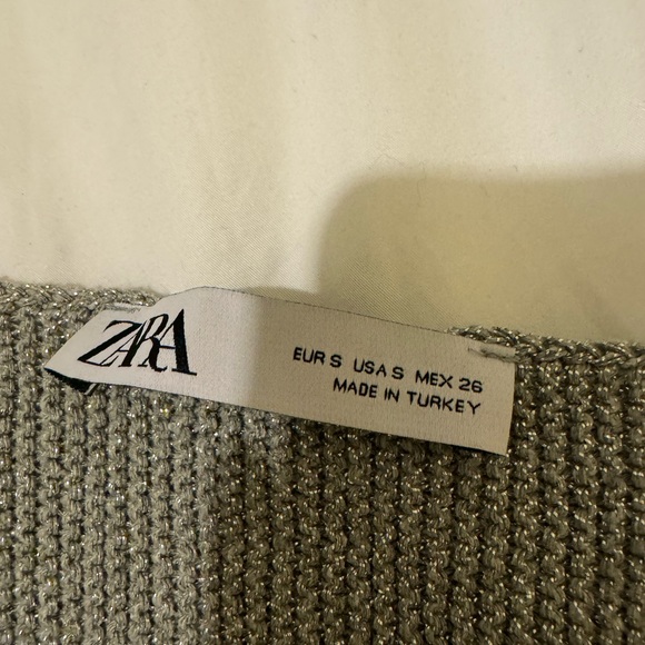 Zara LIKE NEW silver open back knit top small s - Picture 6 of 7